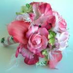 Pink Bridal Bouquet and Bou..