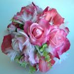 Pink Bridal Bouquet and Bou..